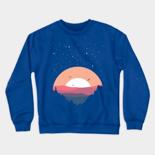 Forest Mountain Sunrise Crewneck Sweatshirt